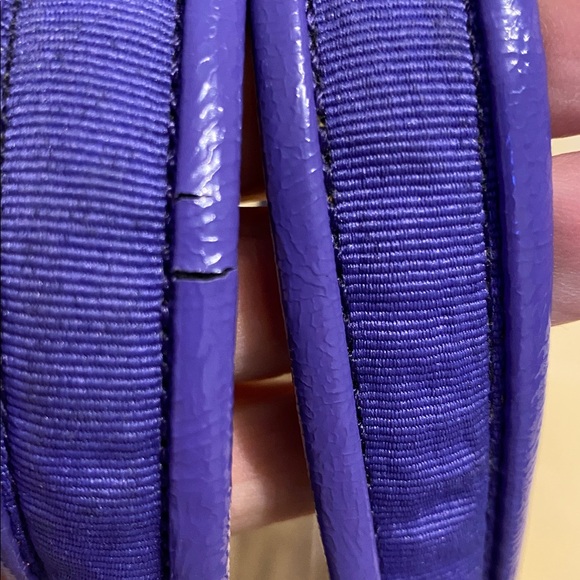 Coach Tan and Purple Women's Tote, looks like it was never used but see strap. - Picture 6 of 11